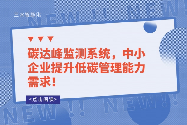 碳達峰監(jiān)測系統(tǒng)，中小企業(yè)提升低碳管理能力需求！